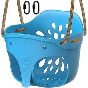 Benelabel Full Bucket Toddler Swing Swit مع حبل طول قابل للتعديل و Carabiners مرتفعة مقعد دلو البرجي