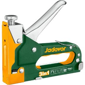 3-in-1 Staple Gun, Manual Nail Gun, Compatible with 7/16" D-Type Staple & 1/2" U-Type Staple & 3/8" T-Type Brad Nail, Adjustable Driving Force, Fit for Wood/Crafts/DIY