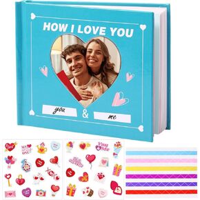 Valentines Fill In The Blank Book Mini How i Love You Journal with Stickers Picture Corners DIY Wrote Love about You Book Valentines Gifts for Women Men Boyfriend,4.1" x 3.4"(Red) in Kuwait