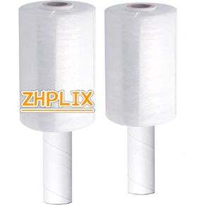 2 Pack Industrial Mini Clear Stretch Wrap Film with Handle,5"1000ft Roll 80 Gauge Thick,Durable Self-Adhering Packing,Shrink Wrap Roll for Moving Supplies, Furniture, Pallets,Packaging.