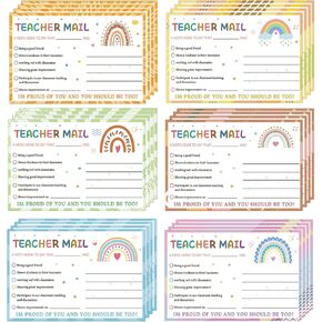 مطعم Rainbow Happy Mail معلم إلى فصول الوالدين جيدة السلوك بطاقات تحفيزية 50 PCS ملاحظات تحفيزية للبطاقات البريدية الإيجابية للمنزل ، مرحلة ما قبل المدرسة ، روضة الأطفال ، الابتدائية (Color3) in Kuwait