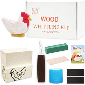 طقم نحت الخشب ، ونحت الطيور نطاقات DIY للبالغين ، وأدوات نحت الخشب مع سكاكين نحت الخشب 2 كتل البلسا (الكاردينال) in Kuwait