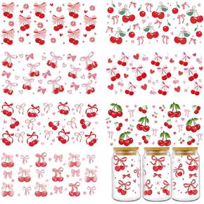 Mama UVDTF Cup Wrap - 8 صفائح يلف UV DTF ل 16 أونصة ، بطبعة Leopard UV DTF ملصقات للمياه Botters زجاجية ، فرك القهوة الوردي على شارات النقل للنساء