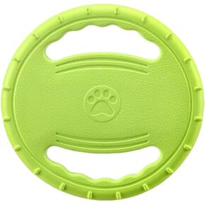 Toy Dog Carrier Activity Flying Disc, Interactive Dog Fun Flyer Disc for Small Medium Large Dogs to Fetch, Durable Outdoor Flying Disc for Long-Distance Flies and Floats on Water, Green