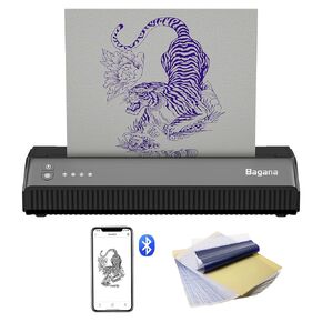 طابعة Bagana Tattoom Stency Printer Thermal Bluetooth Tattoo Tattoo Transfor