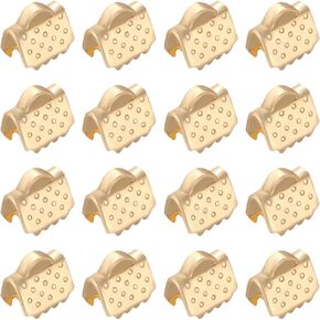 Beebeecraft 1 Box 100PCS RIBBON CRIMP تنتهي 18 كيلو بايت مطلي 304 من الفولاذ المقاوم للصدأ 6 مم نهايات التهاب الأطراف لصنع المجوهرات