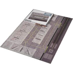 Airport Layout Mat with Runway - for Model Planes in 1/400 & 1/500 Scale, Foldable Board - Create a Model Airport, Parks up to 16 Airplanes, 84cm x 120cm Size