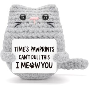 هدايا Funisfun for Mom من ابن الابن ، وحيوانات الكروشيه الإيجابية Crochet Cat for Friend Mom Dad Nuggets تدعم هدايا عيد ميلاد لزميل العمل