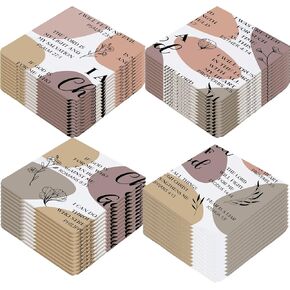 Geyoga 50 Pcs Handkerchiefs for Women Christian Religious Gifts Bible Verse Inspirational Church Bulk for Mom Mother