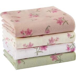 Women's Soft Cotton Floral Handkerchiefs, 4/8 PCS, 13.7 * 13.7'