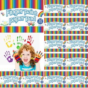 12 PCS Finger Paint Paper Pad ، 360 Sheets Total ، 16 * 12in fingerpaint paper for Art Paints Supplies للرسم ، نشاط الفصل الدراسي