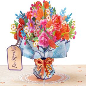الورق Love 3D POPP UP MOTHERS CARD ، يوم أمهات سعيد ، لأمي ، زوجة - 5 "× 7" - يشمل الظرف وعلامة الملاحظة