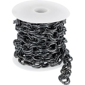 uxcell 9.8Feet Aluminum Link Chain, Link Cable Chain Embossed Double Oval Plated Chain Bulk Craft Jewelry Making Chain Roll for DIY Necklaces Bracelets Anklets, 20x14x2.7mm, Rose Gold