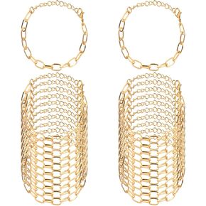 20 PCS سوار سوار سلسلة سوار سلسلة ارتباط مع قفلات جراد البحر المجوهرات صنع سلاسل للنساء الأساور DIY الحرف الإمدادات ، الذهب