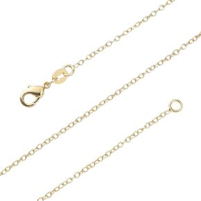 BEADIA Gold-Plated O Chains Necklace 2.0mm with Beads 50mm 4pcs with Lobster Clasp for DIY Jewelry Making Findings
