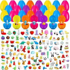 300 Pcs Prefilled Easter Eggs with Stress Relief Toys Novelty Mini Animal Stress Relief Toys for Easter Eggs Hunt Basket Stuffers Classroom Prizes Party Favors