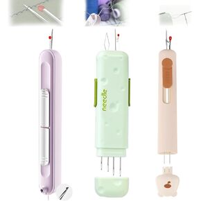 Needle Threader，2 in 1 Needle Threader Seam Ripper，3 in 1 Automatic Needle Threaders Seam Ripper，with Magnetic Storage Needle Box，Suitable for Hand Sewing Knitting Craft Sewing Supplies
