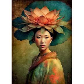 African Woman Rice Paper, 11.5 x 16 inch (1pc) - Mulberry Paper for Decoupage Furniture Print Crafts