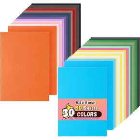 Fswcck 60 Pack Card Stock Assorted Colors 8.5 X 11,Cardstock Paper Colored, Thick Construction Paper Colorful Cards Stock Paper A4 Size for Diy Art, Scrapbook, Crafting,School Supplies