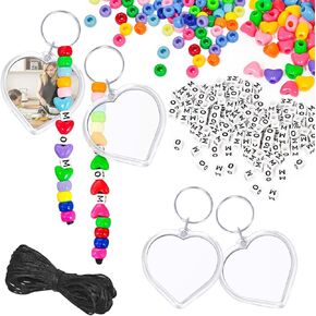24 Set Mothers Day Craft Kits Mom Heart Key Rings DIY Bulk Mama Craft Gifts for Mother’s Day Party Favors Birthday Mom Making Kits Funny Classroom Home DIY Art Activities