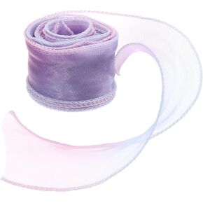 PATIKIL 1.6 Inch x 10 Yards Sheer Organza Ribbon, Gifts Wrap Ribbons Gradient Fishtail Yarn Packaging for Wedding Party Cake Flower DIY Decorations, Pink-Green-Blue in Kuwait