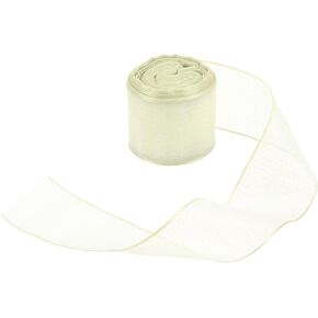 PATIKIL 1.6 Inch x 10 Yards Sheer Organza Ribbon, Sparkly Gifts Wrap Ribbons Pearlescent Yarn Packaging for Wedding Party Cake Flower DIY Decorations, White