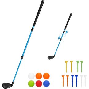 Cwlakon Backyard Golf Club طول قابلة للتعديل ، نادي Golf Game Club للأطفال الصغار الصغار للبالغين ، نادي الجولف البلاستيكي لألعاب تقطيع التدريب على الجولف في الهواء الطلق ، كرات الرغوة البلاستيكية ، 1Pack