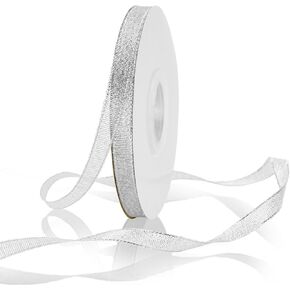 Gold Glitter Ribbon 3/8 Inch Thin Sparkly Fabric Ribbon 50 Yards Gift Ribbon Christmas Ribbon for Gift Wrapping, Presents, Crafts, Christmas Holiday Wedding Birthday Party Decoration (Gold) in Kuwait