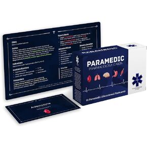 Paramedic Pharmacology Flash Cards – Paramedic Pocket Guide with Test Questions, Dosage Formulas, IV Gauges, Drip Rates, & So Much More - Durable & Portable Paramedic Flashcards