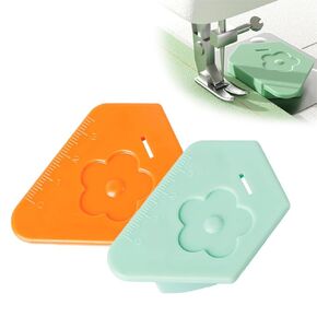 2 Pieces Magnetic Seam Guide for Sewing Machine, Magnetic Sewing Guide with Ruler,Sewing Supplies and Accessories 2024 New Polygonal Hemmer Guide Magnetic Positioning Tool with Scale (Pink&Green)