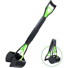 Pooper Scooper, Foldable Dog Pooper Scoops with Durable Spring, Easy Handle Pet Pooper Scoopers for Dogs and Cats, Non-Breakable Poop Pick Up Tool for Grass and Gravel Pick Up