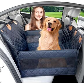 Paw Jamboree Dog car seat Cover for Back seat Hard Bottom Half Dog car seat Cover Passenger Friendly Back seat Extender for Dogs