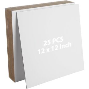 SHUESS 25 Sheets 12 x 12 Inch Book Board for Book Binding 2 MM Thick White Chipboard Card Board Sheets Bookbinding Supplies for Book Binding Cover, Box Making, Supporting Back Board Sheet (80PT)