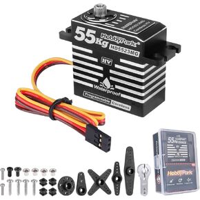 Hobbypark Waterproof 55kg servo محرك الخلاصة 8.4v HV سيرفو عزم الدوران العزم الكامل معدن الترس RC servo قابلة للبرمجة 1/8 1/10 RC Crawler
