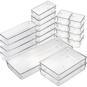5 PCS Clear Drawer Organizer Storage Bins, 5 Piece Set, Organizers and Storage Bins for Makeup, Jewelry, Gadgets for Kitchen, Bedroom, Bathroom, Office (5)