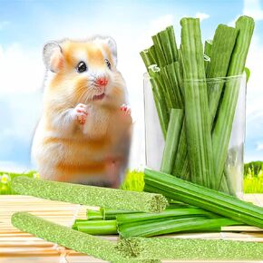5pcs Rabbit Toys,Bunny Chew Treat for Teeth Grinding,Hanging Timothy Hay Ball +Apple Stick Wood +Alfalfa Grass Cake Food Snack for Cage Guinea Pig Chinchilla Hamster Squirrel Gerbil Rat Parrot
