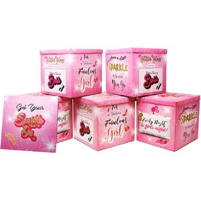 Pink Party Box - Fabulous Girl Doll Themed Birthday Party Gift Box - Girls Night Girly Storage Box - Pretty Princess Decoration 1 pack, 13 x 13 x 13