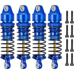Aluminum Front Rear Shocks Absorber RC Damper for Arrma 1/18 Granite Typhon Mojave Grom RC Crawler Upgrade (Black&Silver)