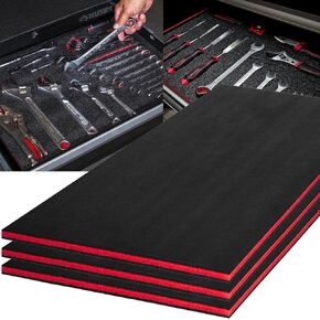 مربع الأدوات رغوة ، 3pack 45x22x1 بوصة ، إدراج رغوة للحالات ، أوراق تخزين البولي إيثيلين لحالة أدوات الصلبة ، إدراج ظلال الأدوات ، ورقة منظم Kaizen
