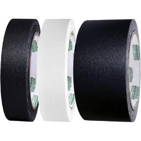 1 inch Black, 1 inch White, and 2 inch Black Premium Bookbinding Repair Cloth Tape Ideal for School and Library Supplies Book Tape Roll Bundle