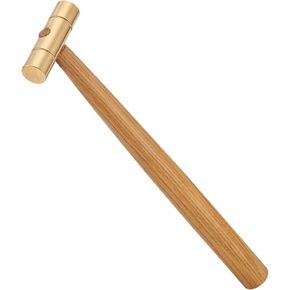 مطرقة رأس Benecreat Brass مع مقبض الخشب ، 8.7 بوصة من مجوهرات صنع المطارق لأساور الأقراط