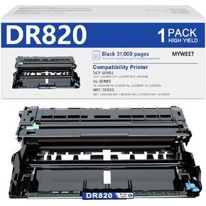 DR820 استبدال وحدة الطبل لـ Brother DR820 DR-820 DRUM لاستخدامها مع HL-L6200DW MFC-L5850DW HLL6200DW MFC-L5900DW MFC-L5700DW HL-L5200DW MFC-L6800DW الطابعة (1 أسود ، وليس الأبطال)