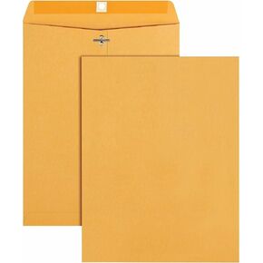 Business Source 36664 Clasp Envelopes,28 lb.,9-1/2-Inch x12-1/2-Inch,100/BX,Brown Kraft