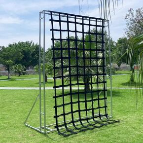 Cl Clc Clcbing Cargo Net Black 11 ft × 6 أقدام (132 بوصة × 72 بوصة)-شبكة أمان بلاي جراوند ، سلم الحبل ، صالات رياضية الغاب ، مجموعة الأرجوحة ، دورات عقبة لمهنة الشجرة في الهواء الطلق