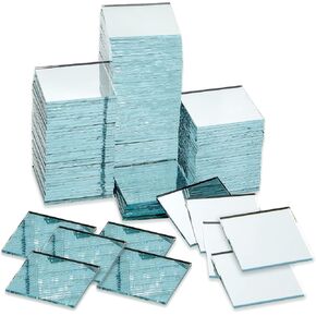 1 Inch Mirror Tiles for Crafts, 120 Pack Small Square Glass for Home Wall Decor, Mosaics