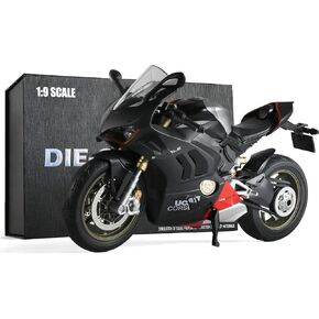 1:9 Motorcycle Model for Ducati Panigale V4 SP2 Metal Die-cast Motorcycle Model No Assembly Required Mini Finished Moto Classic Collection Gift for Adult(Black)