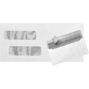 LUXPaper Double Window Invoice Envelopes | Peel & Press | 4 1/8" x 9 1/8" | Ruby Red | 80lb. Text | 50 Qty