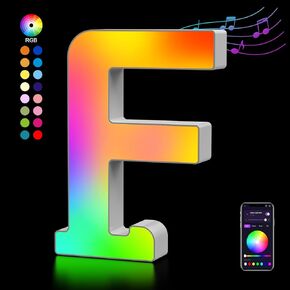 OJQ Light Up Letters LED Letter - Marquee Letters Music Sync Color Change Colorful Alphabet Letter - Christmas Birthday Gifts for Girl - Teen Girls Room Decor Gifts Party Home Wall Bedroom Decor