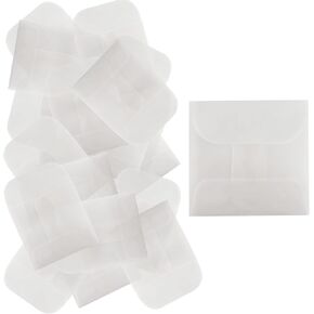 50pcs 2 × 2 بوصة الأكياس الورقية الزجاجية المسطحة ، مظاريف زجاجية صغيرة ، أكياس ورقية شمعية شبه شفط