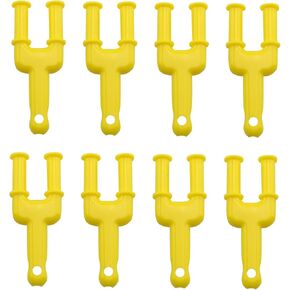 jcbiz 8pcs نطاقات مطاط بلاستيكية كبيرة y على شكل y على شكل ylingshot ويفر ملحق الموصل الصفراء موصل القلادة